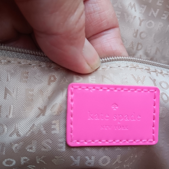 Hot Pink Tote Bag with Glossy Finish and Trapezoid Shape - Picture 2 of 3